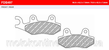 FDB497SG ГАЛЬМІВНІ КОЛОДКИ FERODO аналог TRW MCB582 / EBC FA214/ BREMBO 07SU12 /BRAKING BR696, фото 1