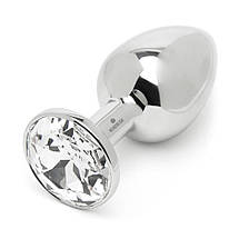 Анальна пробка S 2.8 см металева з каменем Swaronski Crystal Plug медична сталь, фото 3