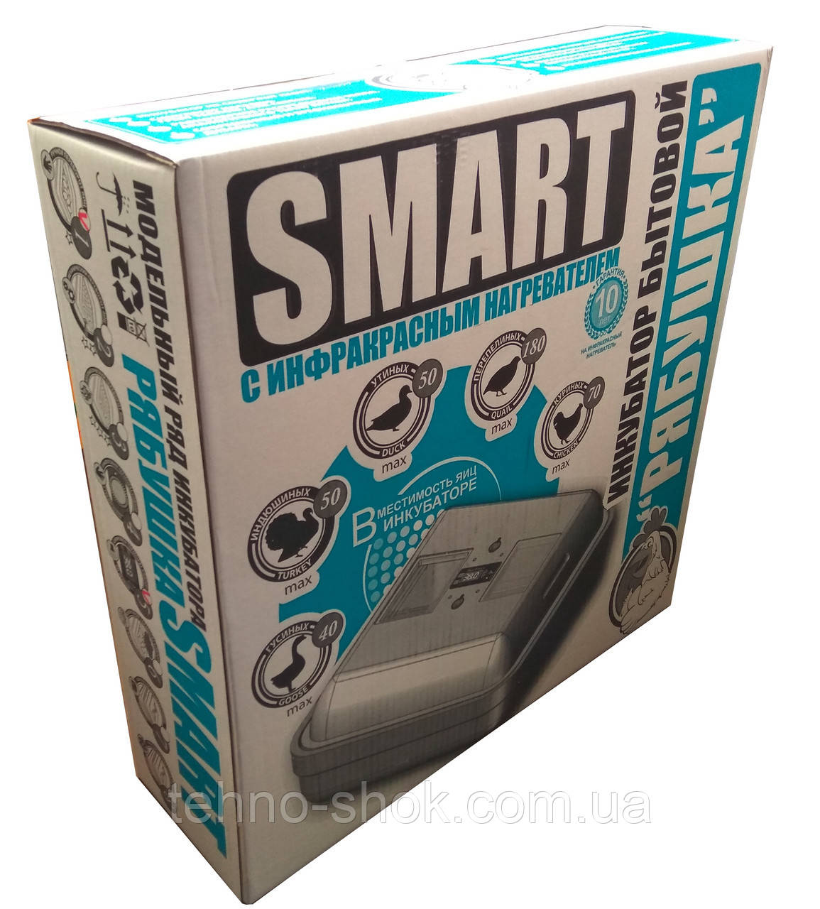 Інкубатор Рябушка Smart 70 ручної переворот,інфрачервоний нагрівач,цифровий терморегулятор