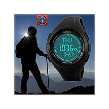 Спортивні годинник з компасом Skmei(Скмей)1232 Compass Black, фото 3