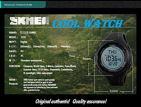 Спортивні годинник з компасом Skmei(Скмей)1232 Compass Black, фото 2