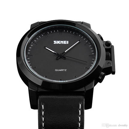 Чоловічі стильні годинники Skmei(Скмей) 1208 Black, фото 2