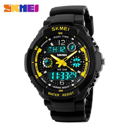 Спортивні годинник Skmei(Скмей) 0931 S-SHOCK Yellow, фото 2