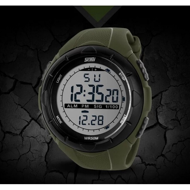 • Гарантія! Skmei(Скмей) 1025 Dive Green / Спортивні чоловічі годинники !