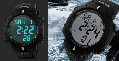Спортивні чоловічі годинники Skmei (Скмей) 1068 Black, фото 3