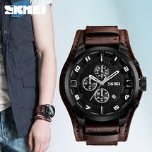 Класичні чоловічі годинники Skmei 9165 White - Braun, фото 2