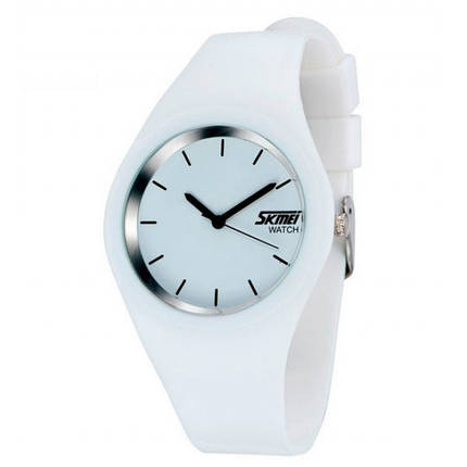 ОРИГІНАЛЬНІ ЖІНОЧІ ГОДИ SKMEI (СКМЕЙ) 9068 RUBBER WHITE, фото 2