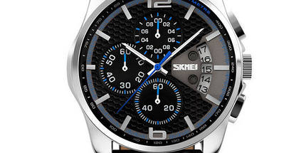 Класичні чоловічі годинники Skmei(Скмей) 9106 SPIDERI Blue, фото 3