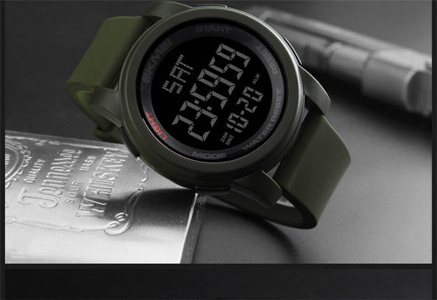 Спортивні чоловічі годинники Skmei(Скмей) 1257 Army Green, фото 2
