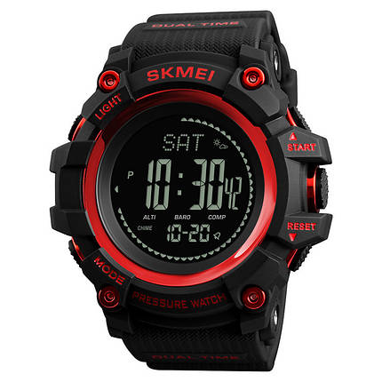 Годинник SKMEI (Скмей)1358 Red PROCESSOR з крокоміром і барометром, фото 2