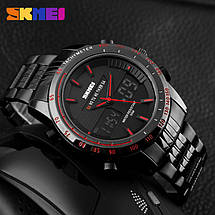 Спортивні чоловічі годинники Skmei (Скмей) 1131 Skmei ARMY Black - Red, фото 3