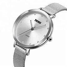 Оригінальні класичні жіночі годинники Skmei (Скмей)1291 Angelus Silver, фото 2