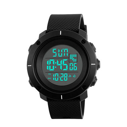 Спортивні чоловічі годинники з крокоміром Skmei (Скмей) 1213 Dekker Black, фото 2