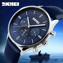 Класичні чоловічі годинники SKMEI(СКМЕЙ) Blue Silver 9117, фото 2
