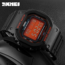 Оригінальні спортивні чоловічі годинники Skmei (Скмей) 1134 Black Orange, фото 2