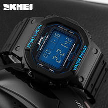 Оригінальні спортивні чоловічі годинники Skmei (Скмей) 1134 Black Blue, фото 2