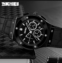 Класичні чоловічі годинники Skmei (Скмей) 9157 Black, фото 2