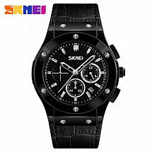 Класичні чоловічі годинники Skmei (Скмей) 9157 Black, фото 3