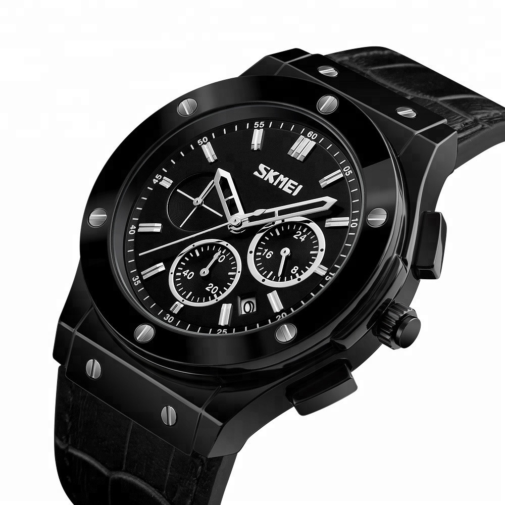 Класичні чоловічі годинники Skmei (Скмей) 9157 Black
