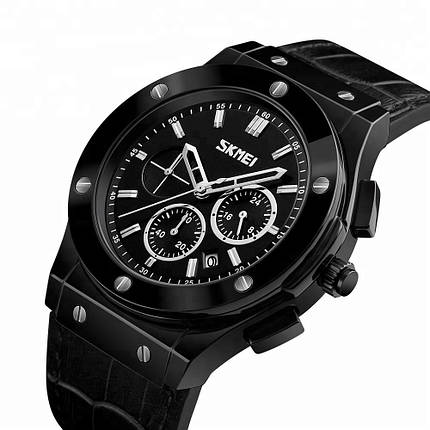 Класичні чоловічі годинники Skmei (Скмей) 9157 Black, фото 2