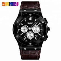 Класичні чоловічі годинники Skmei (Скмей) 9157 Black braun, фото 3