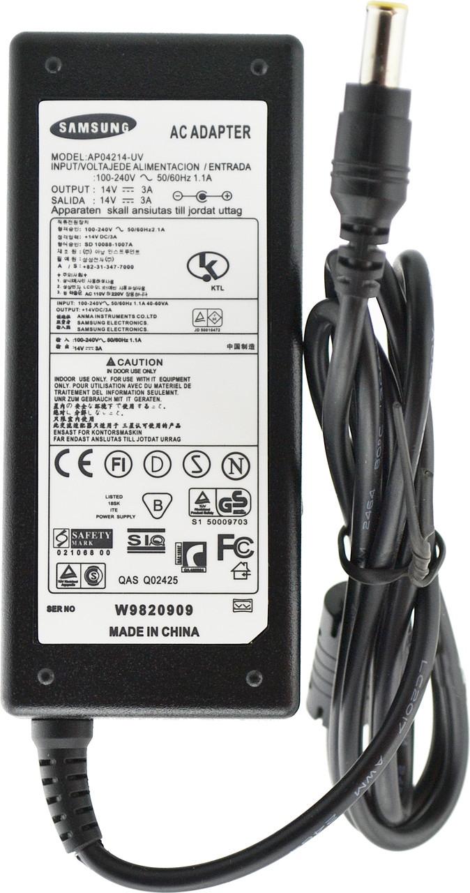 Блок живлення для монітора Samsung 14V 42W 3A 6.5x4.4 мм + кабель живлення (DC3596)