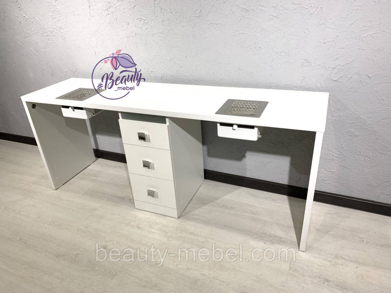 Широкий стіл на два робочих місця з потужними витяжками, фото 1