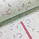Тканина польська бавовняна, дрібні єдинороги з дощовими хмарами на м'ятному (0214), фото 2