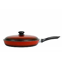 Сковорода 260 ЭС26мрк з пластмасовою ручкою, з кришкою, фото 4