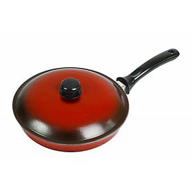 Сковорода 260 ЭС26мрк з пластмасовою ручкою, з кришкою