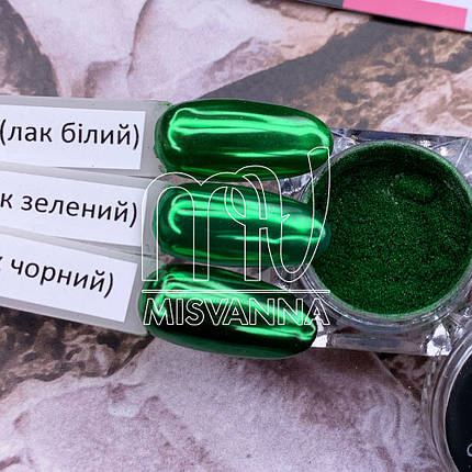 Дзеркальна втирка пудра №9 зелена, фото 2