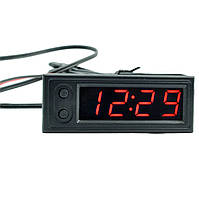 Врезные автомобильные часы / вольтметр / 2 датчика температуры (внутренний и наружный)