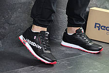 Чоловічі кросівки Reebok,чорно-білі з червоним, фото 2