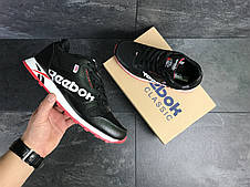 Чоловічі кросівки Reebok,чорно-білі з червоним, фото 3
