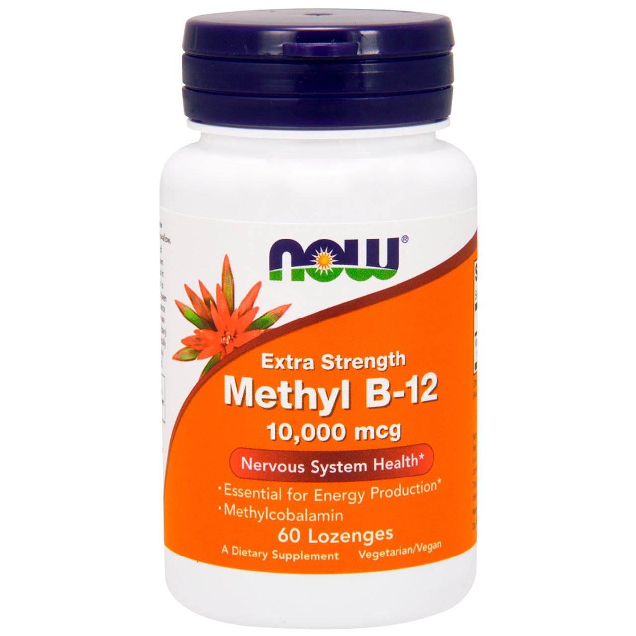Вітамін В12 метилкобаламін (Fully active B12 methylcobalamin) Now Foods (10,000 мкг) 60 льодяників