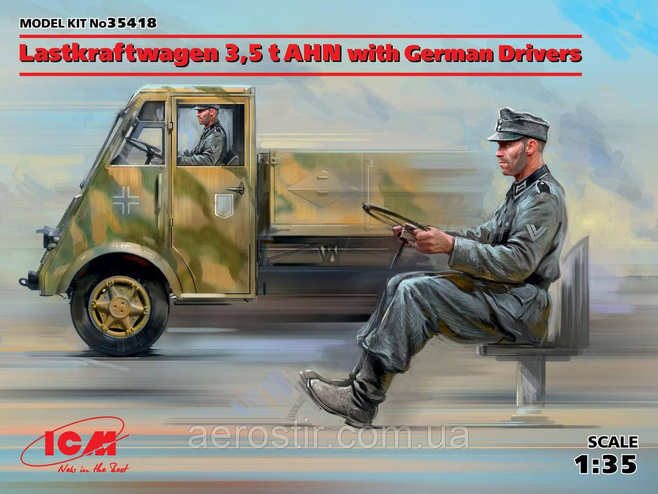Lastkraftwagen 3,5 t AHN з німецькими водіями 1/35 ICM 35418, фото 1