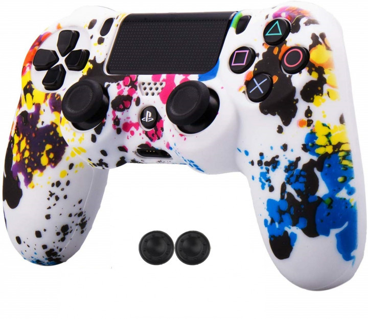 Силиконовый чехол на геймпад DualShock 4 джойстик для Sony PlayStation 4 PS4 Slim PRO (Граффити) Контроллер