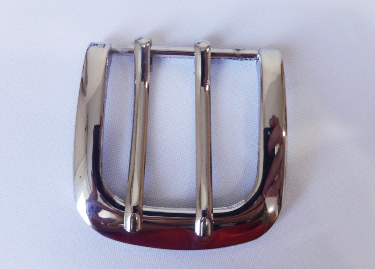 Пряжка чоловіча клас. 4 см/2 проколу, нікель, фото 1