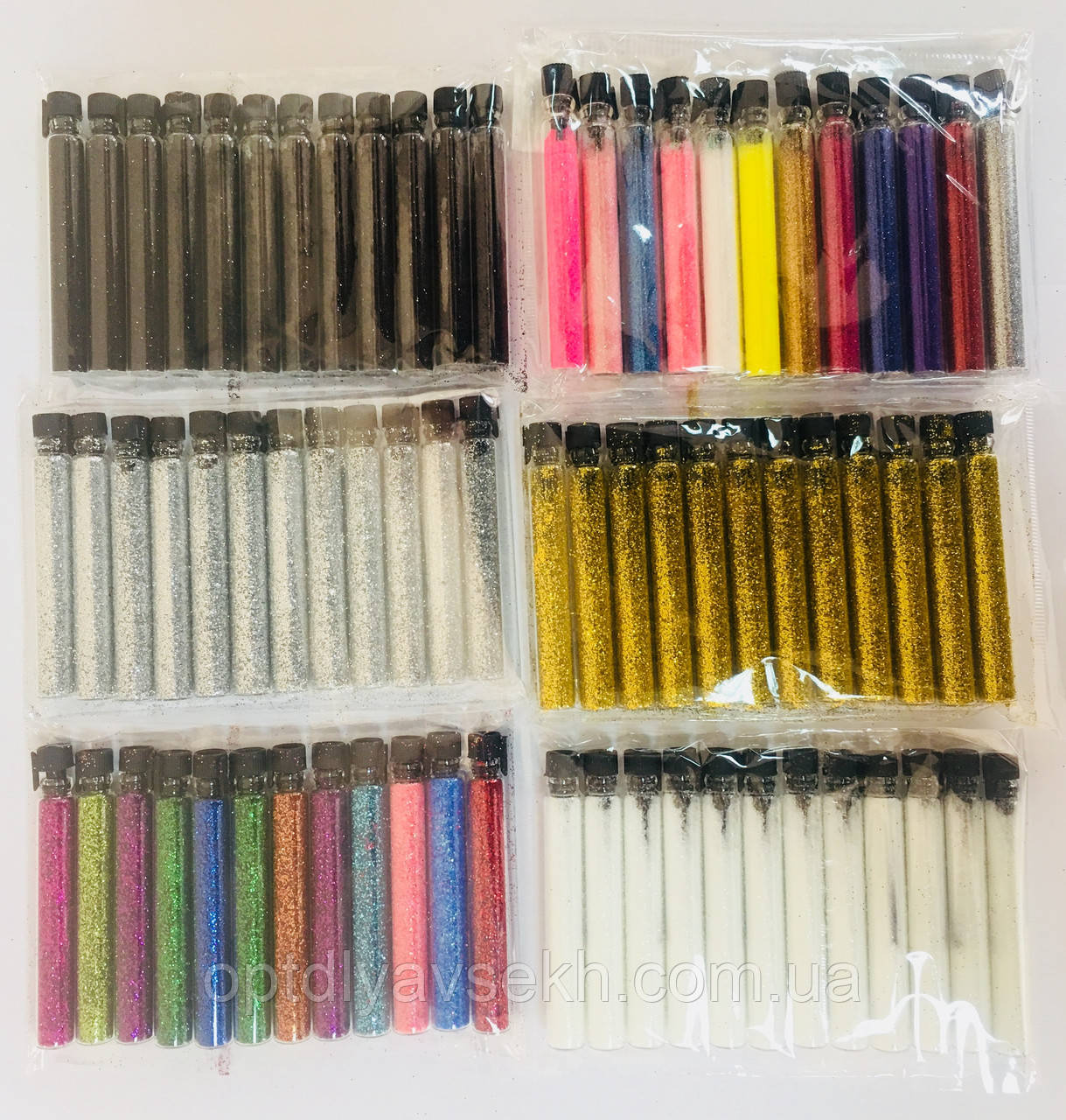 Присипка для дизайну нігтів, упаковка 12 шт, фото 1