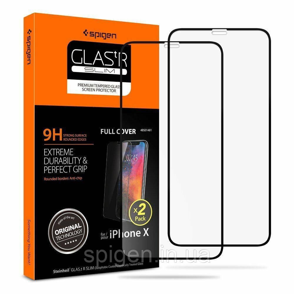 Защитное стекло Spigen для iPhone 11 Pro Full Cover, Black (2шт)