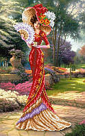 Набор для вышивки чешским бисером №10 на атласе "Венецианская дама"