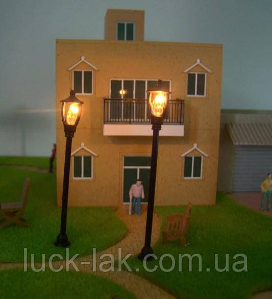 Уличный фонарь миниатюрный 6 см 1/100 или 1/150 для уличного освещения на диораме, макете - фото 6 - id-p556011305