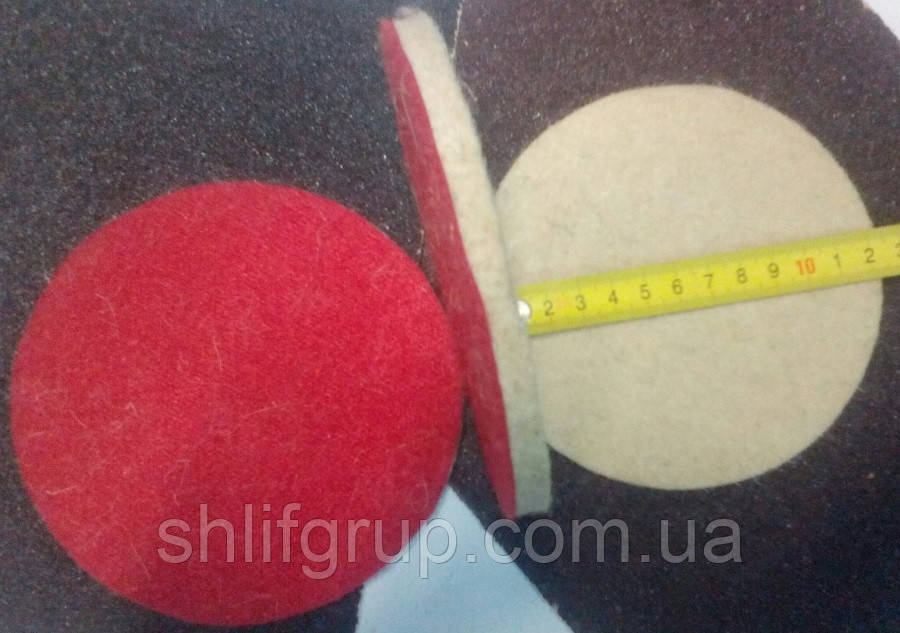 Фетр липучка d125 мм 10 мм завтовшки круг полірувальний, фото 1