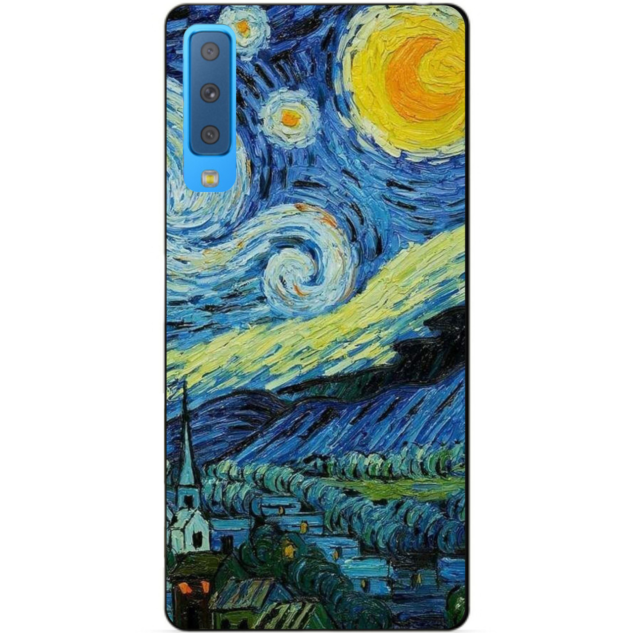 Силіконовий бампер для Samsung A7 2018 Galaxy A750 з малюнком Місячна Ніч