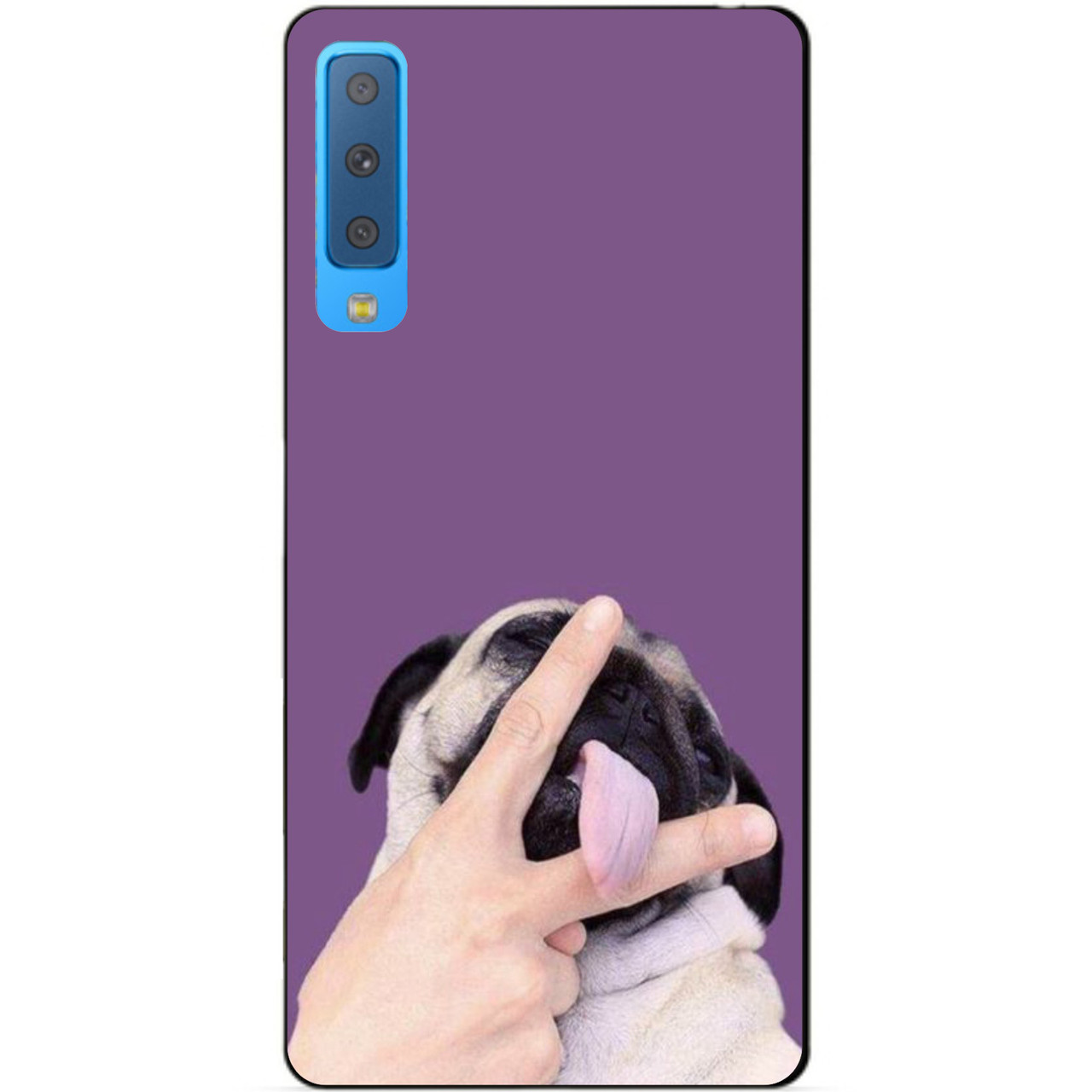 Силіконовий бампер для Samsung A7 2018 Galaxy A750 з малюнком Мопсик