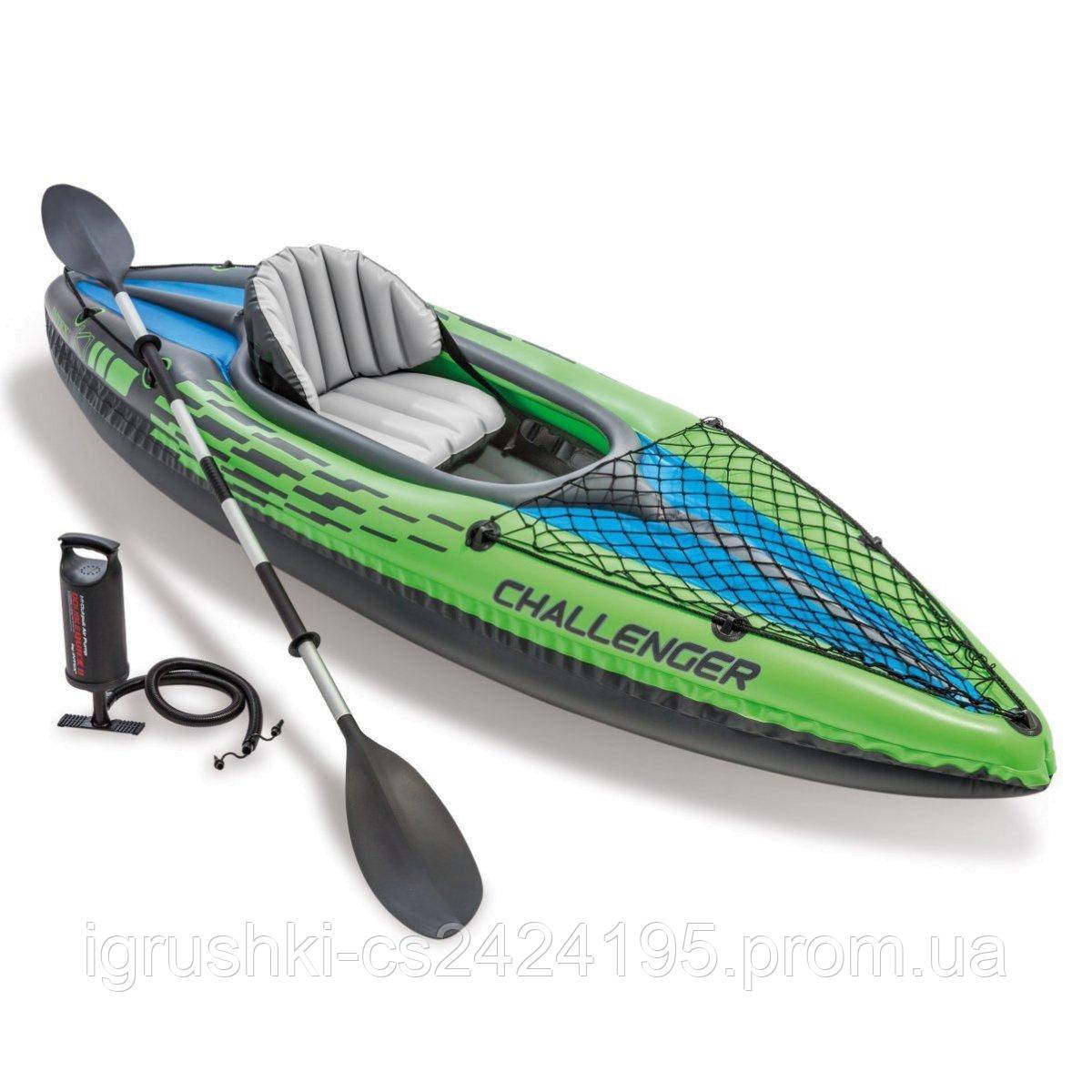 Надувна байдарка Intex 68305 Challenger K1 KAYAK, 274 х 76 х 33 х см