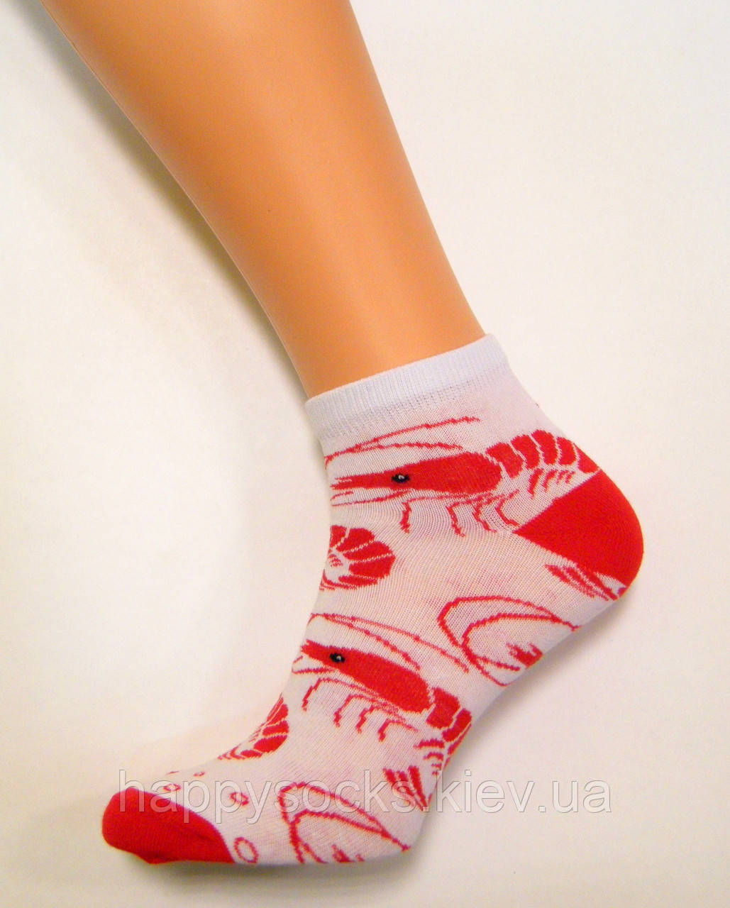 Шкарпетки укорочені яскраві бавовняні з малюнком