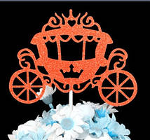 Топер у весільний торт 13 на 8 см червоний