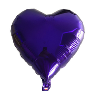 Куля-серце фольгована, Фіолетова   25 см (10 дюймів)