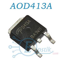 AOD413A, MOSFET транзистор P-канал, 40В, 12А, TO252